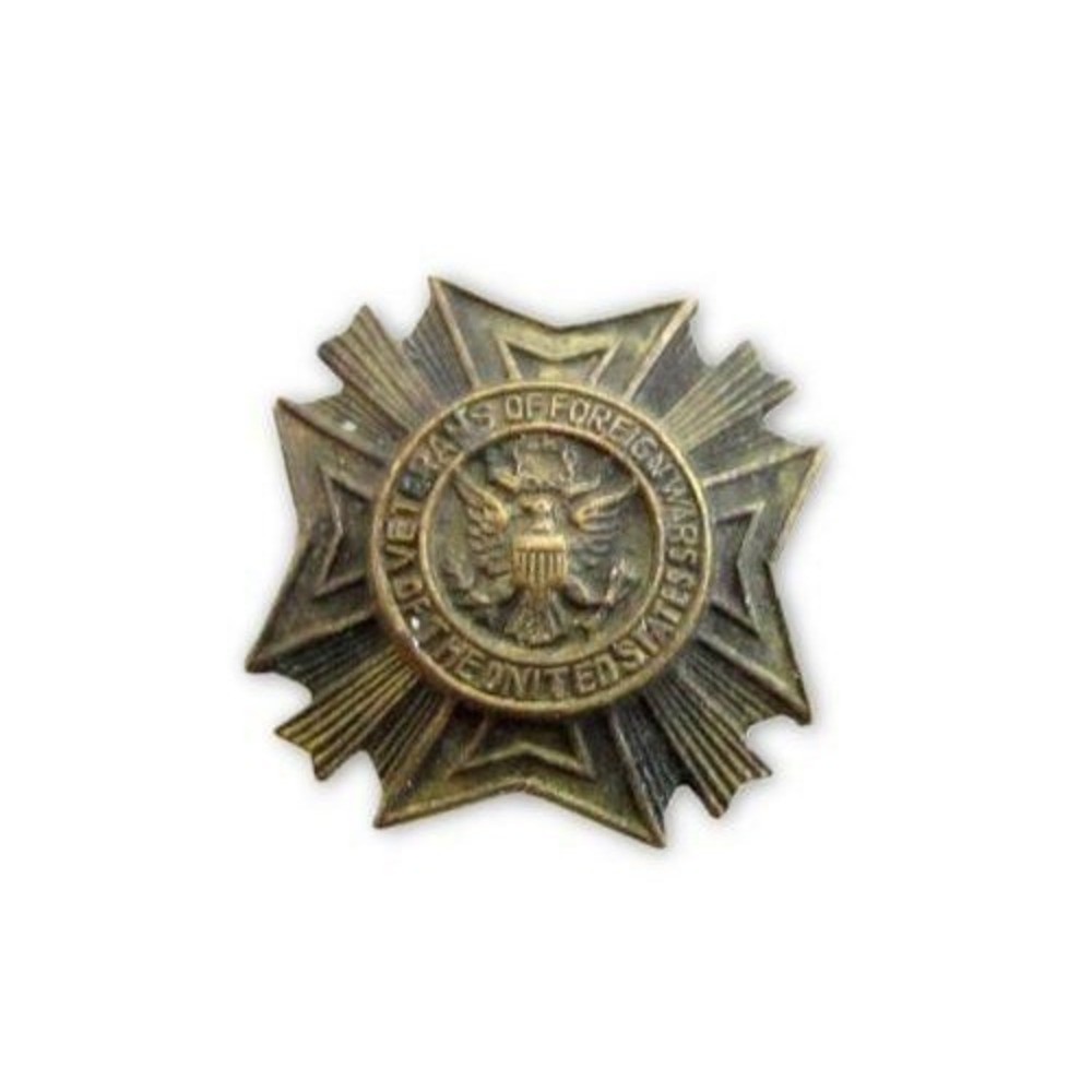 Antique Veterans Of Foreign Wars United States Of America Screw-on Coat Hat‎ Pin
